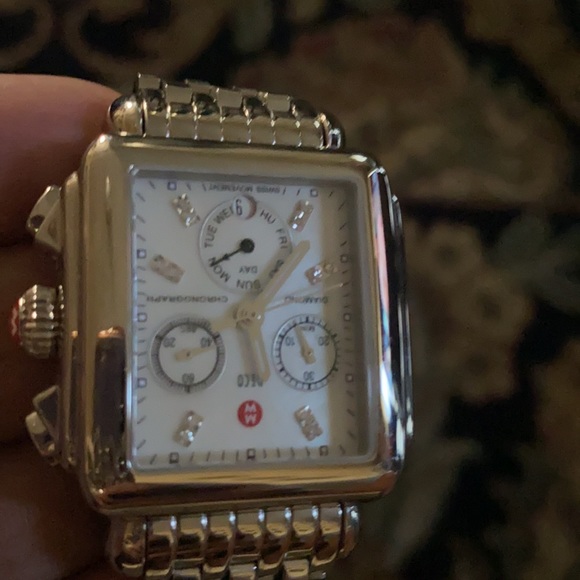 barley worn Michelle stainless steel watch. It fits a small arm no extra links - Picture 10 of 11